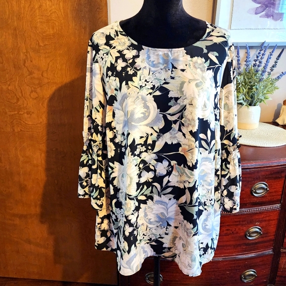 Rose + Olive Floral Top - Picture 1 of 7